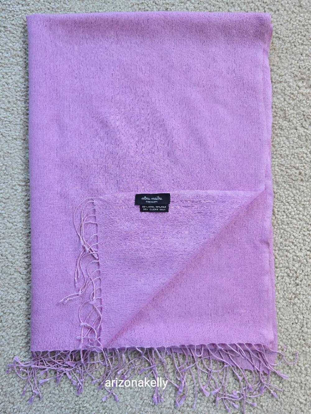 Minu Madhu Wool/Silk Scarf Lavender Purple Barcelona Spain
